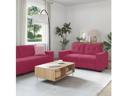 vidaXL Set pohovek 3 pcs Větrná červená 221 x 80 x 80 cm samet