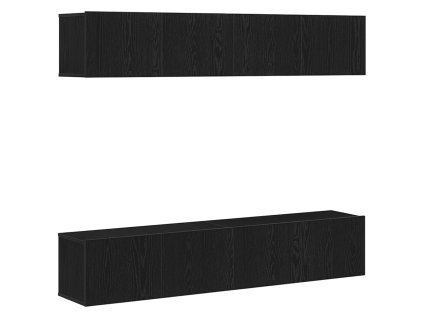 vidaXL Sestava TV skříněk Nástěnný 4 pcs Černý dub 80 x 30 x 30 cm