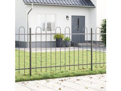 vidaXL Zahradní plot BOXTEL 3 ks 5,1 x 1 m Práškově lakovaná ocel Šedá