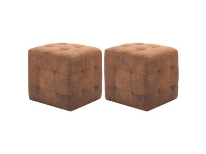 vidaXL Taburety 2 ks hnědé 30 x 30 x 30 cm umělá broušená kůže