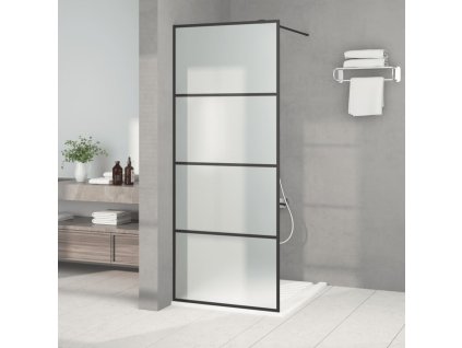 vidaXL Sprchová zástěna walk-in černá 80 x 195 cm mléčné ESG sklo