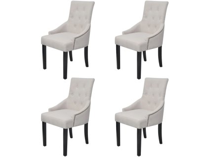 vidaXL Jídelní židle 4 ks krémově šedé textil
