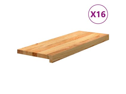 vidaXL Nášlapy na schody 16 ks světle hnědé 70x25x2 cm masivní dub