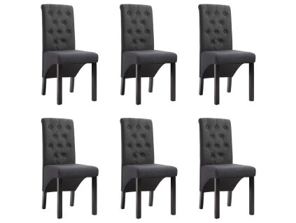 vidaXL Otočné jídelní židle 6 ks tmavě šedé textil
