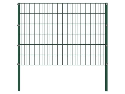 vidaXL Plotový panel se sloupky železný 176,5 x 120 cm zelený