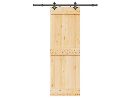 vidaXL Posuvné dveře s kováním 70 x 210 cm masivní borové dřevo