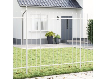 vidaXL Zahradní plot s hroty bílý 15,3x1,5 m ocel