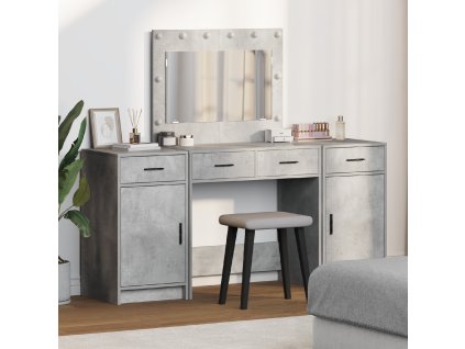 vidaXL Kosmetický stůl se zásuvkou 3 pcs Šedá kompozitní dřevo