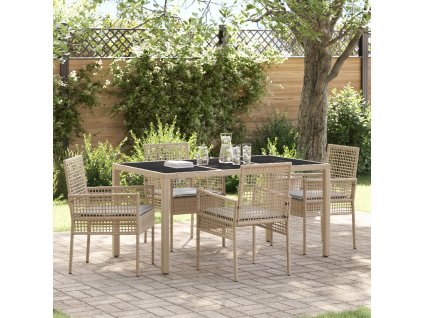 vidaXL Zahradní jídelní souprava 5 pcs Béžová polyratan