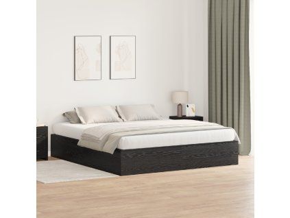 vidaXL Rám postele s úložným prostorem Černý dub 200 x 200 cm