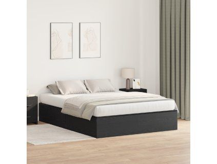 vidaXL Rám postele s úložným prostorem Černý dub 150 x 200 cm