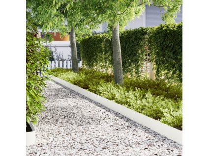 vidaXL Okraj trávníku 50 pcs Bílá 100 x 0,05 x 20 cm