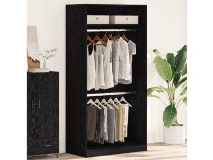 vidaXL Šatní skříň Černý dub 100 x 50 x 200 cm kompozitní dřevo