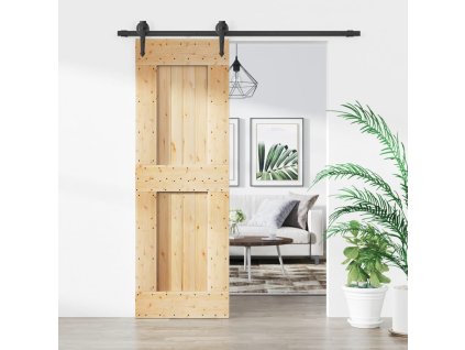 vidaXL Posuvné dveře s kováním 70 x 210 cm masivní borové dřevo