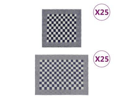 vidaXL Kuchyňské utěrky 50 ks modré a bílé bavlna