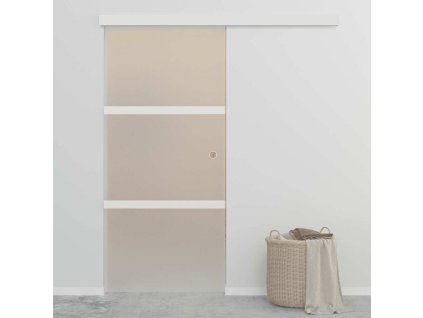 vidaXL Posuvné dveře ESG sklo a hliník 90 x 212 cm stříbrné