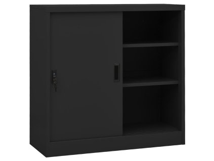 vidaXL Kancelářská skříň s posuvnými dveřmi antracit 90x40x90 cm ocel