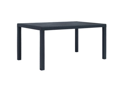 vidaXL Zahradní stůl antracitový 150x90x72 cm plastový ratanový vzhled