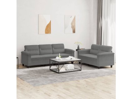 vidaXL 2dílná sedací souprava s poduškami tmavě šedá mikrovlákno