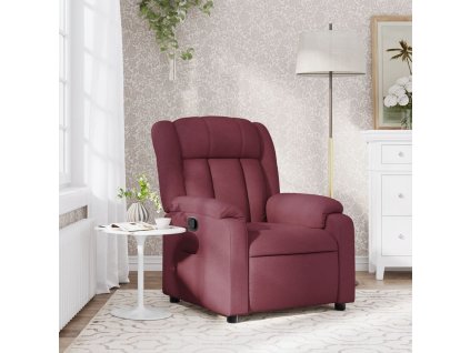 vidaXL Polohovací křeslo vínové textil