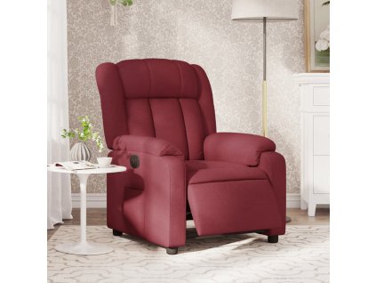 vidaXL Elektrické polohovací křeslo vínové textil