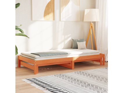 vidaXL Válenda s přistýlkou voskově hnědá 80 x 200 cm masivní borovice