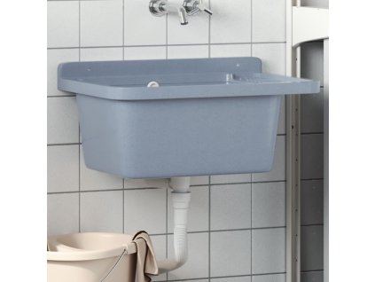 vidaXL Umyvadlo pro montáž na stěnu šedé 60 x 40 x 28 cm pryskyřice