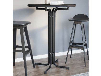 vidaXL Barový stůl černý Ø 80 x 110 cm kompozitní dřevo a ocel