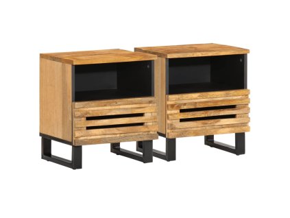 vidaXL Noční stolky 2 ks 40x34x46 cm masivní hrubé mangovníkové dřevo
