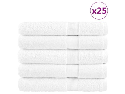 vidaXL Premium ručníky SOLUND 25 ks bílé 100 x 200 cm 600 g/m²
