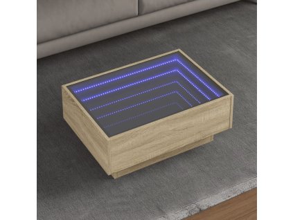 vidaXL Konferenční stolek s LED dub sonoma 70 x 50 x 30 cm kompozit