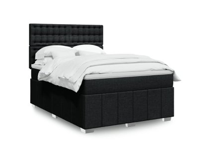 vidaXL Box spring postel s matrací černá 140x200 cm textil