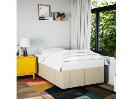 vidaXL Rám postele bez matrací krémově 120x190 cm textil