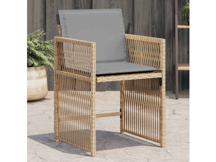 vidaXL Zahradní křesla s poduškami 4 ks smíšená béžová polyratan