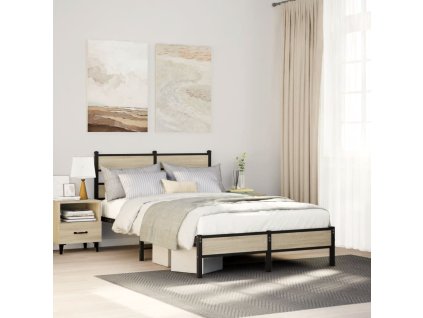 vidaXL Rám postele bez matrace dub sonoma 120x190 cm kompozitní dřevo