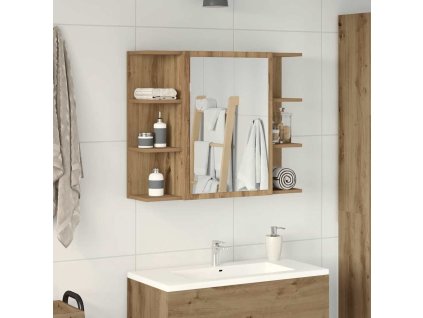 vidaXL Koupelnová zrcadlová skříňka dub artisan 80x20,5x64 cm kompozit