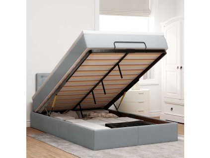 vidaXL Osmanský postel s matrací světle šedá 120x200 cm textil