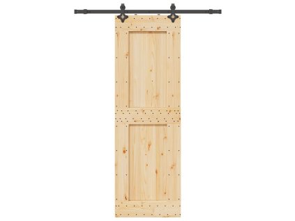 vidaXL Posuvné dveře s kováním 70 x 210 cm masivní borové dřevo