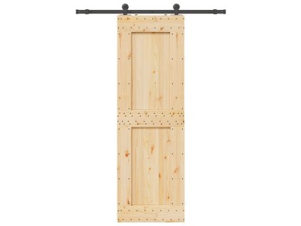vidaXL Posuvné dveře s kováním 70 x 210 cm masivní borové dřevo