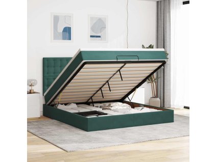 vidaXL Osmanský rám postele s matracíes tmavě šedá 180x200cm samet