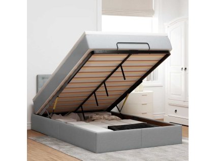 vidaXL Osmanský postel s matrací světle šedá 120x200 cm textil