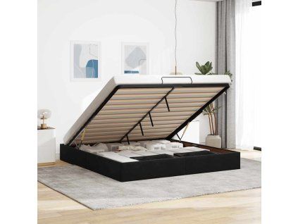vidaXL Osmanský rám postele bez matrací černá 180x200 cm samet