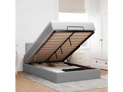 vidaXL Osmanský postel s matrací světle šedá 120x200 cm textil