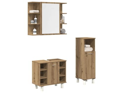 vidaXL 3dílná koupelnová sestava dub artisan kompozitní dřevo