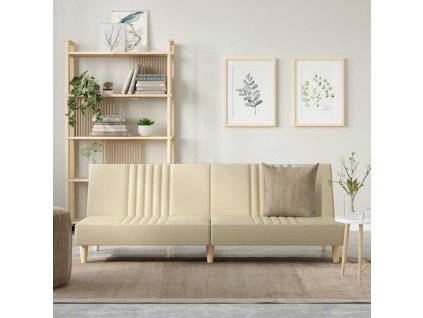 vidaXL Rozkládací pohovka krémová textil