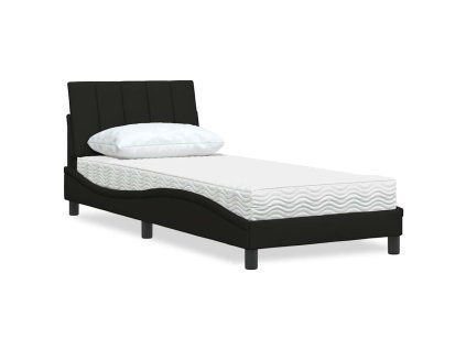 vidaXL Postel s matrací Hanko černá 90 x 200 cm textil