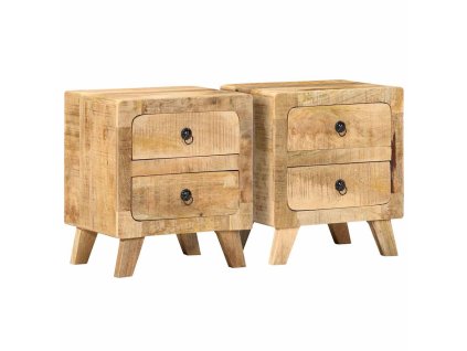 vidaXL Noční stolky 2 ks 40x32x46 cm masivní hrubé mangovníkové dřevo