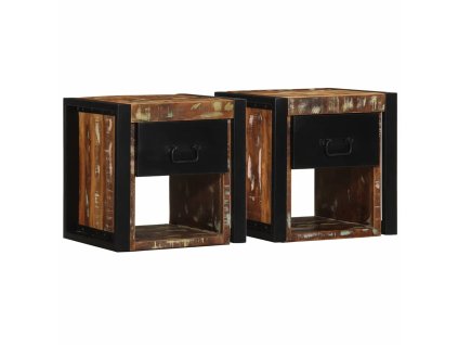 vidaXL Noční stolky 2 ks Vícebarevné Masivní dřevo Rekultivované