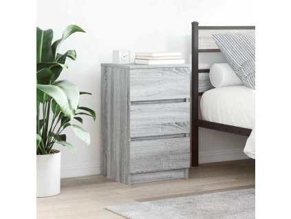 vidaXL Noční stolky se 3 zásuvkami 2 ks šedý Sonoma 39x35x65 cm