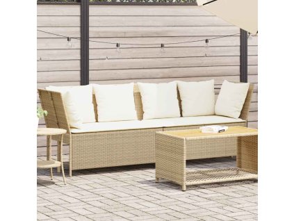 vidaXL Zahradní pohovka s polštáři hnědá polyratan